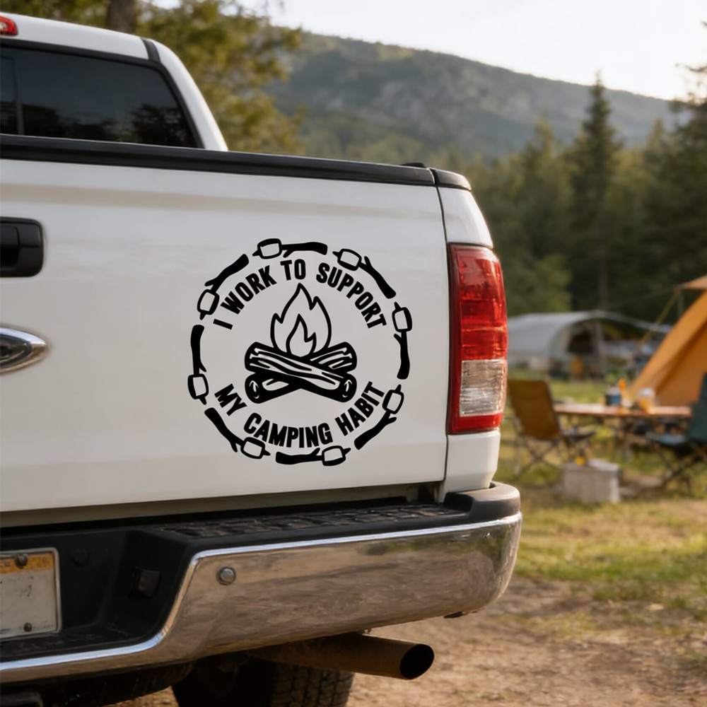 Outdoor Camping Quotes - Adesivo per auto con citazione divertente
