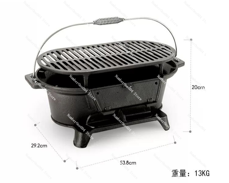 Outdoor Camping Fireplace - Griglia BBQ in Ghisa Non Rivestita