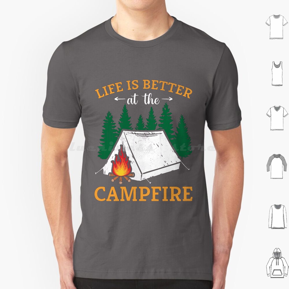Outdoor Camping Quotes - Maglietta divertente con citazione sul fuoco