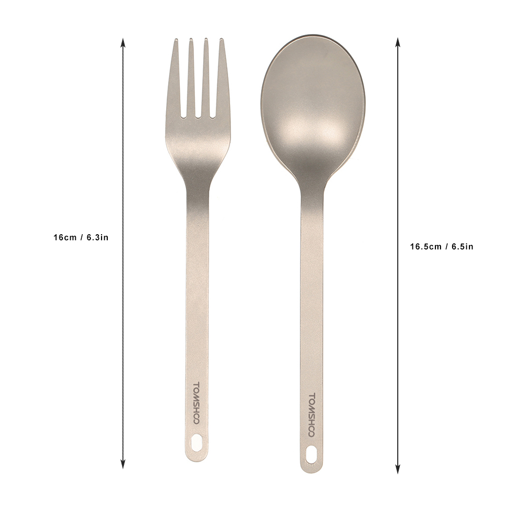 Outdoor Camping Cooking Set - TOMSHOO Stoviglie in titanio Cucchiaio da