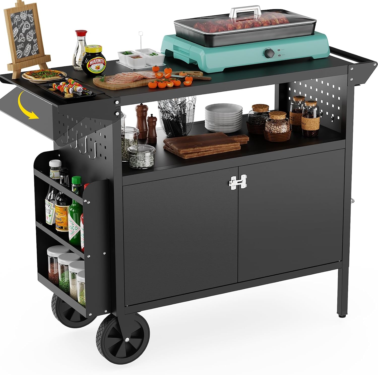 Outdoor Camping Table Foldable - Carrello da esterno per barbecue con