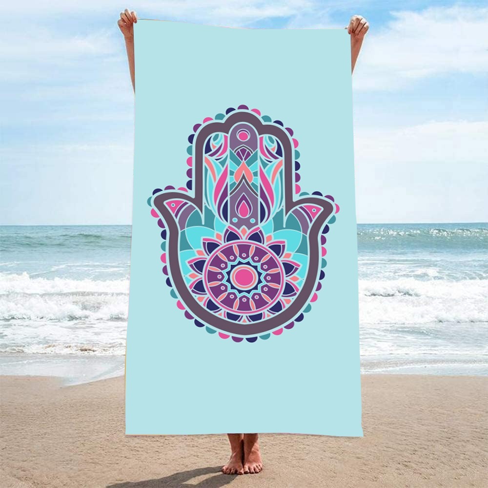 Outdoor Camping Decor - Telo Mare con Motivo HAMSA 27x55