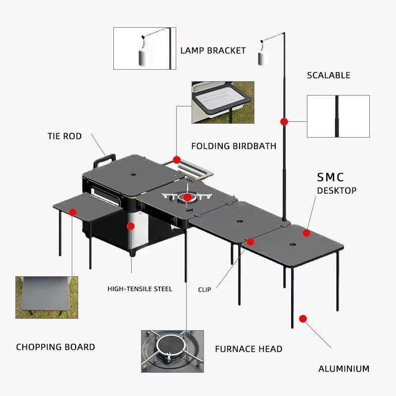 Set Multifunzionale di Alta Qu - Outdoor Camping Table Foldable recensione e prezzo