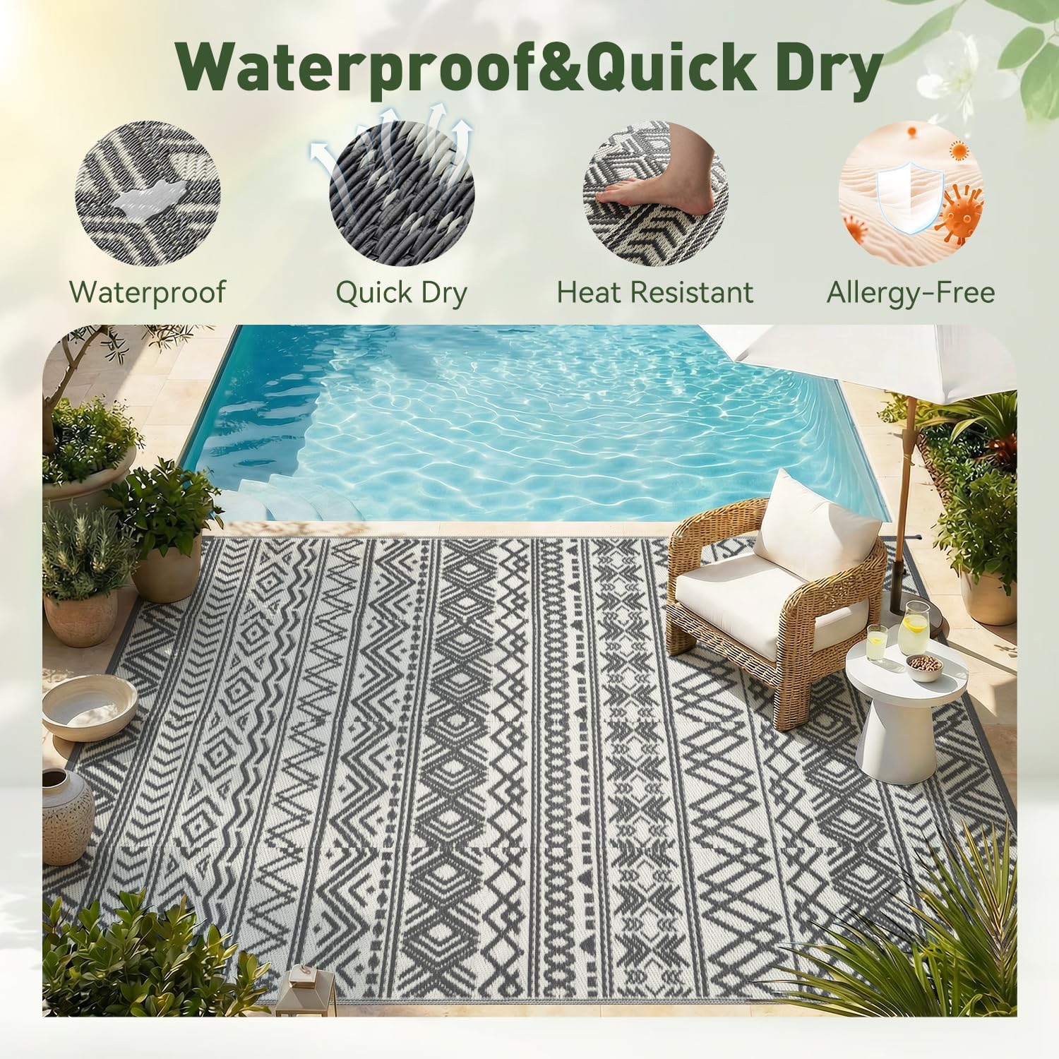 Tappeto da esterno impermeabil - Outdoor Camping Rugs 9X12 recensione e prezzo