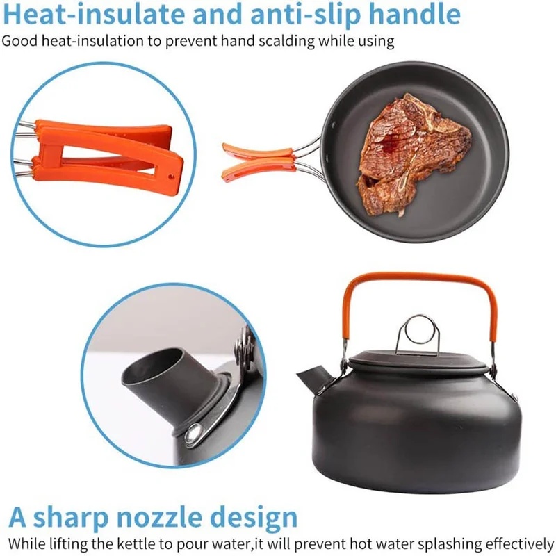 Set da cucina da campeggio, pe - Outdoor Camping Cooking Set recensione e prezzo